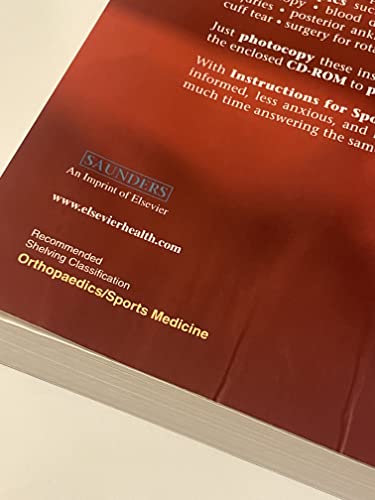 Instructions for Sports Medicine Patients: 1st Edition