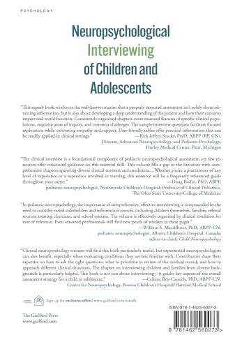 Neuropsychological Interviewing of Children and Adolescents
