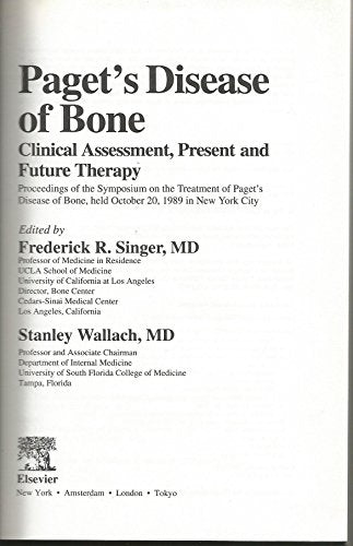 Paget's Disease of Bone: Clinical Assessment, Present and Future Therapy