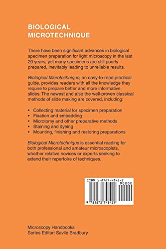 Biological Microtechnique (Microscopy Handbooks (BIOS), 28): 1st Edition