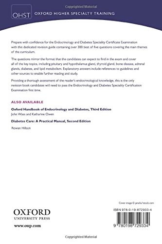 Best of Five Mcqs for the Endocrinology and Diabetes Sce (|c Oxsthr |t Oxford Higher Specialty Training)