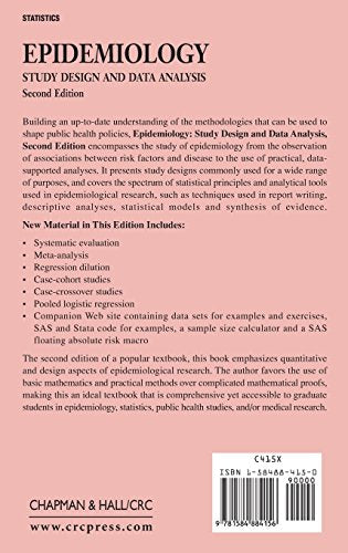 Epidemiology: Study Design and Data Analysis, Second Edition (Chapman & Hall/CRC Texts in Statistical Science)