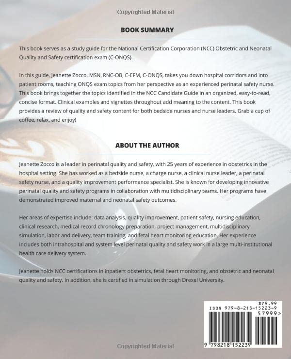 Obstetric and Neonatal Quality and Safety (C-ONQS): A Practical Resource for Perinatal Nurses