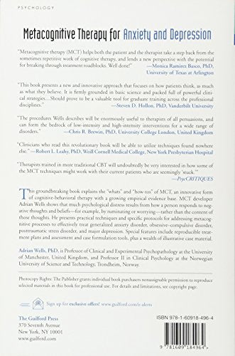Metacognitive Therapy for Anxiety and Depression: Reprint Edition