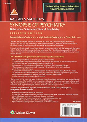 Kaplan and Sadock's Synopsis of Psychiatry: Behavioral Sciences/Clinical Psychiatry: Eleventh Edition
