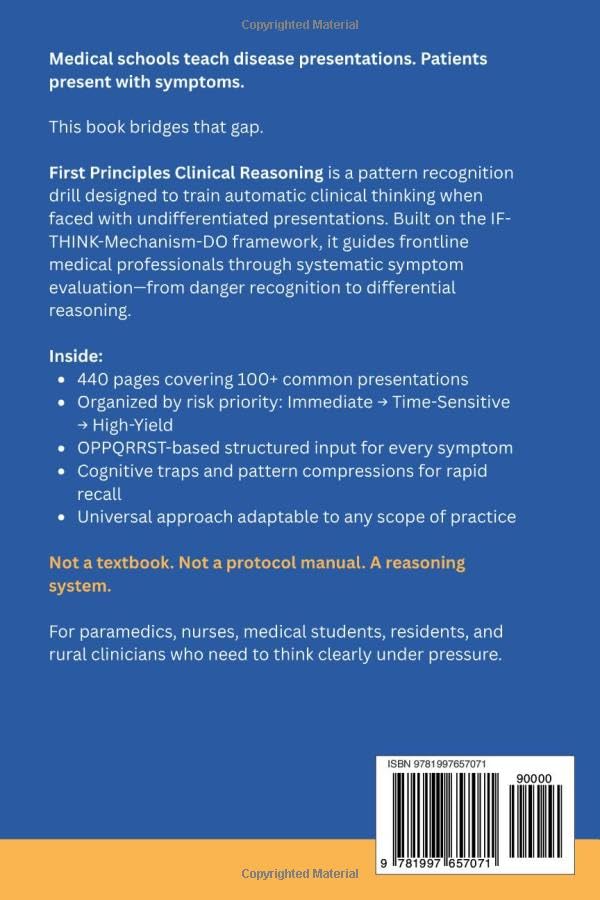 FIRST PRINCIPLES CLINICAL REASONING: A Symptom-Based Pattern Recognition System