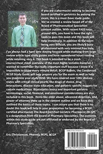 BCGP Bullets: Geriatric Pharmacist Exam