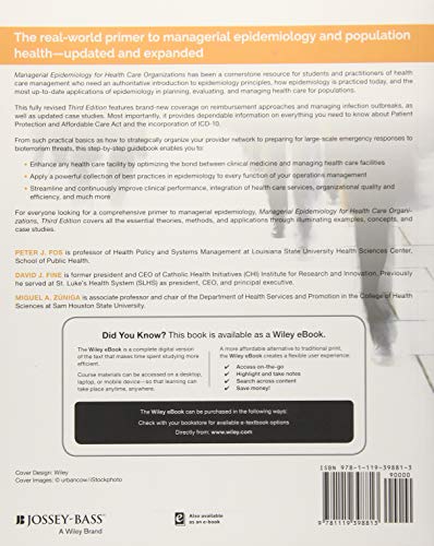 Managerial Epidemiology for Health Care Organizations (Public Health/Epidemiology and Biostatistics): 3rd Edition