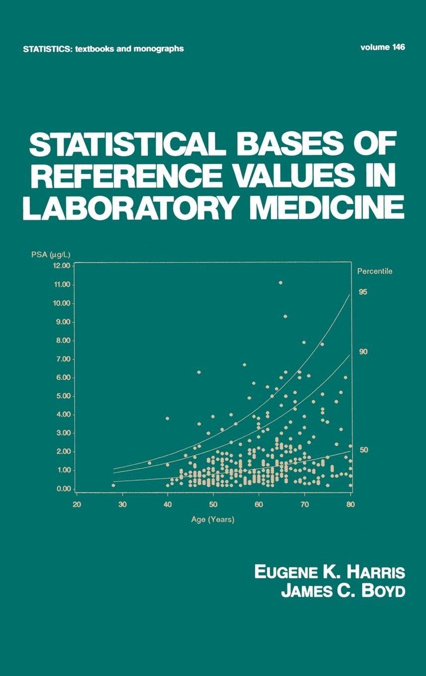 Statistical Bases of Reference Values in Laboratory Medicine (Statistics: A Series of Textbooks and Monographs)