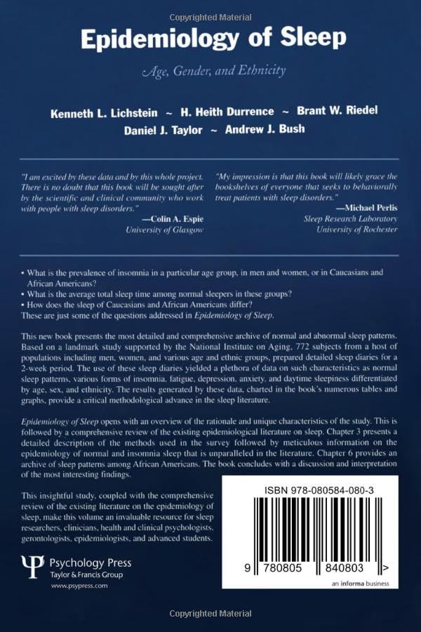 Epidemiology of Sleep: 1st Edition