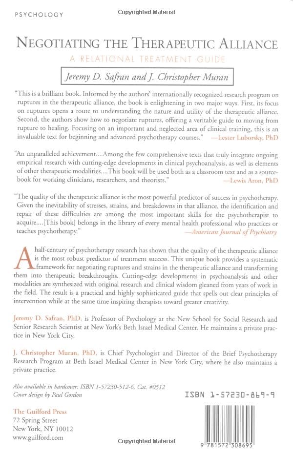 Negotiating the Therapeutic Alliance: A Relational Treatment Guide