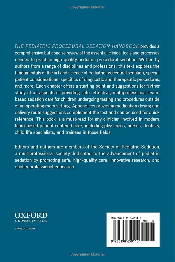 The Pediatric Procedural Sedation Handbook: 1st Edition