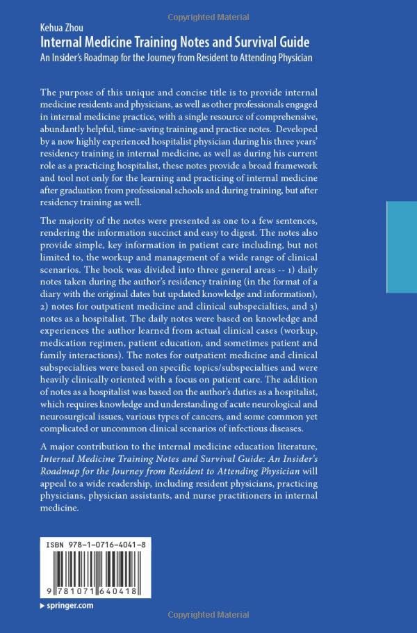 Internal Medicine Training Notes and Survival Guide: An Insider’s Roadmap for the Journey from Resident to Attending Physician