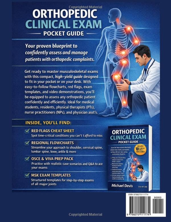 Orthopedic Clinical Exam Pocket Guide: A concise, practical companion for musculoskeletal assessment with step-by-step techniques, red flags, and case-based learning