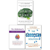 Brain Maker, The Alzheimer's Solution and No Alzheimer's Smarter Brain Keto Solution 3 Books Collection Set