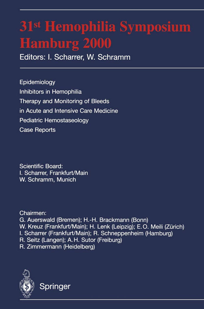 31st Hemophilia Symposium Hamburg 2000: 1st Edition