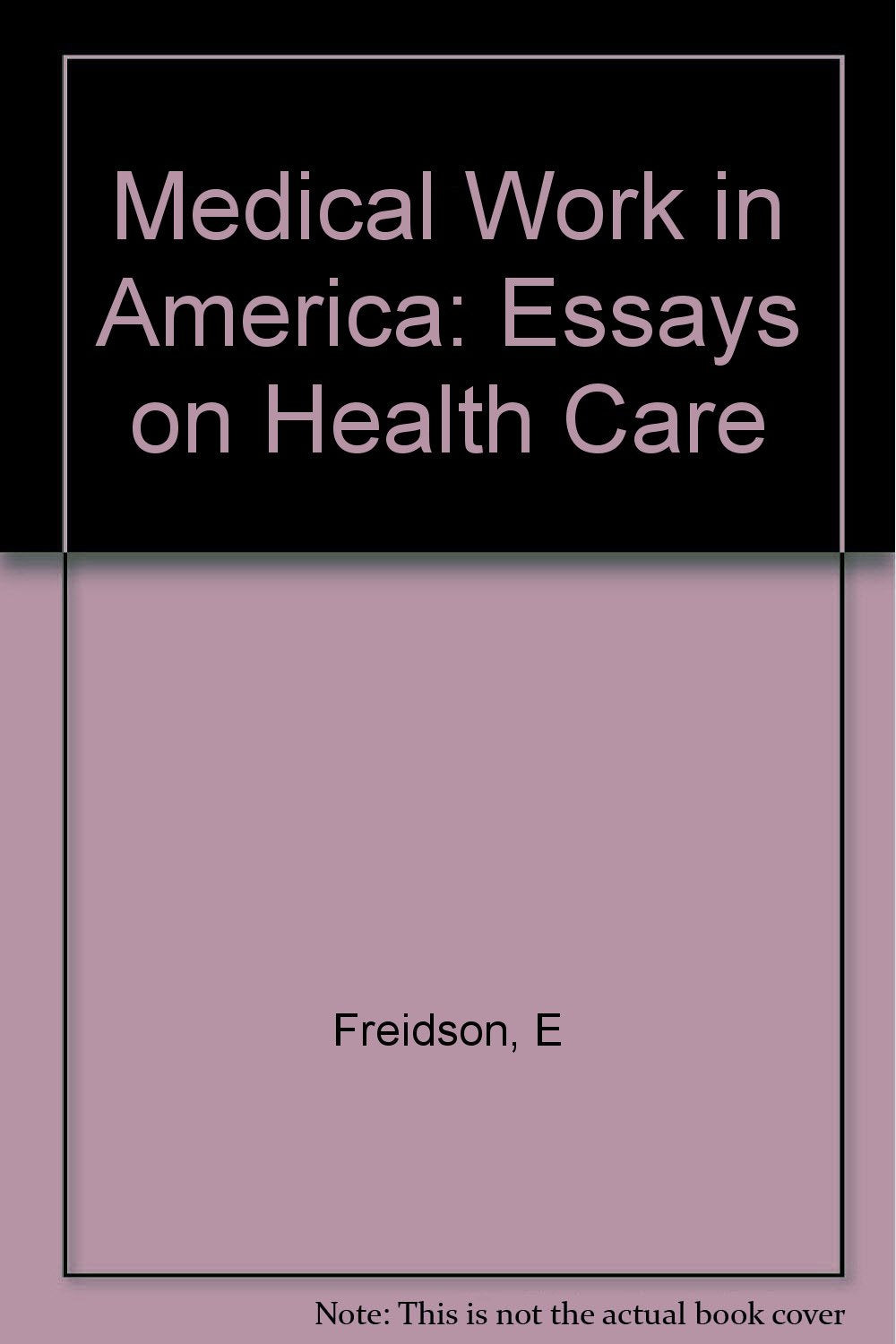 Medical Work in America: Essays on Health Care