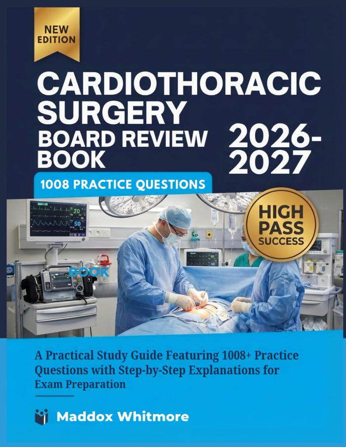 CARDIOTHORACIC SURGERY BOARD REVIEW BOOK 2026-2027: A Practical Featuring 1008+ Practice Questions with Step-by-Step Explanations for Exam Preparation