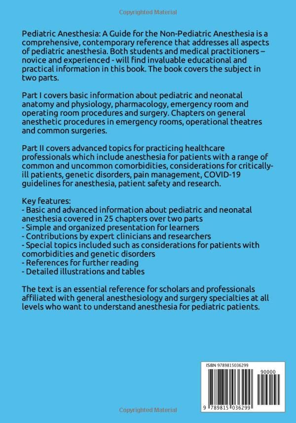 Pediatric Anesthesia: A Guide for the Non-Pediatric Anesthesia Provider Part I