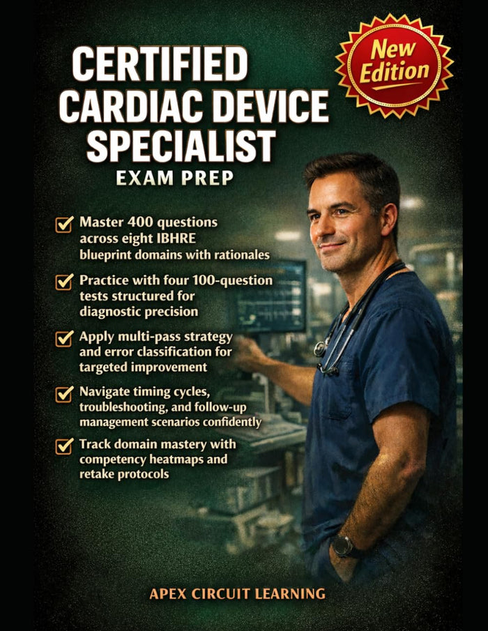 Certified Cardiac Device Specialist Exam Prep: Four 100-Question Practice Tests Aligned to IBHRE Blueprint with Deep Diagnostics, Timing Strategies, and Rapid Review