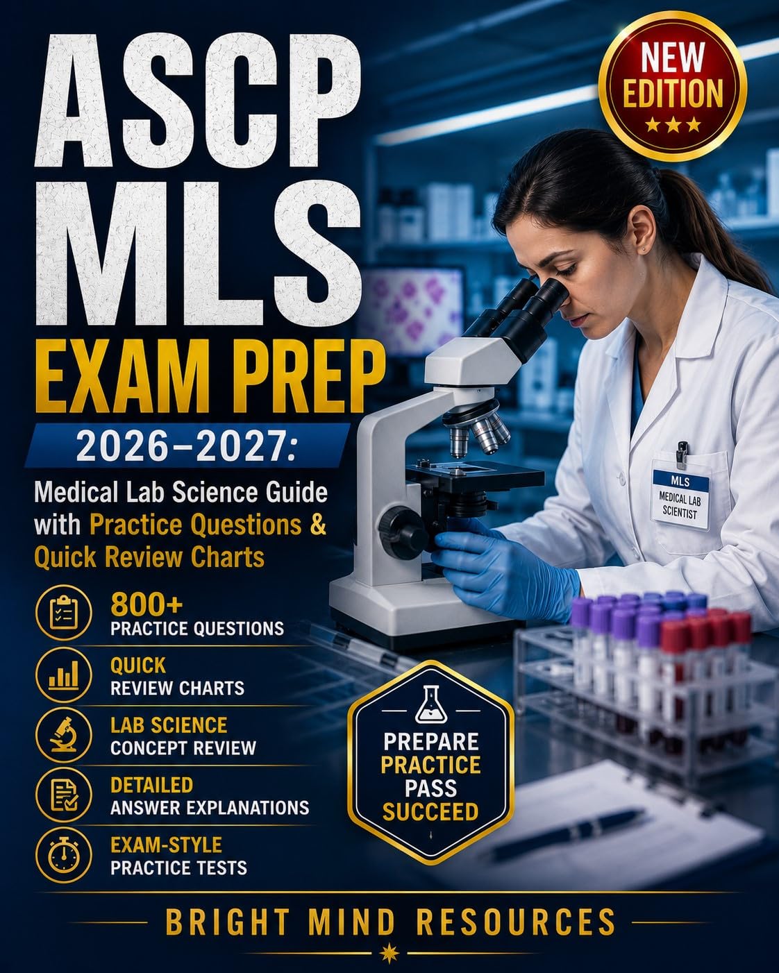 ASCP MLS EXAM PREP 2026–2027: Comprehensive with 800 Practice Questions, Lab Science Review, Clinical Scenarios, and Detailed Answer Explanations