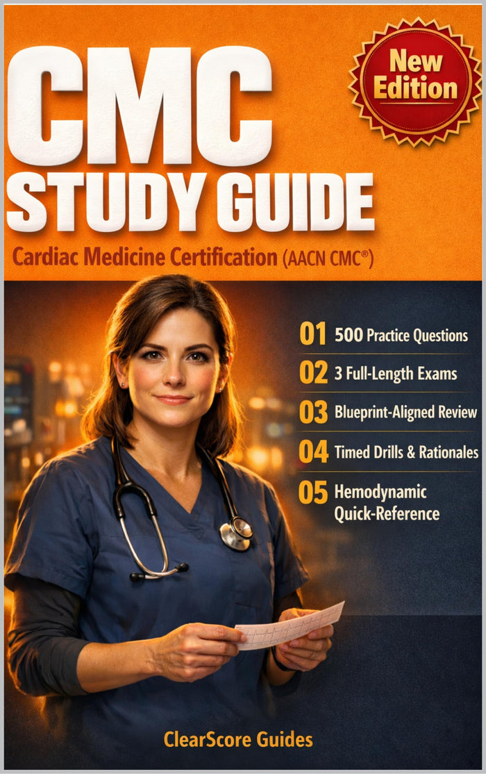 CARDIAC MEDICINE CERTIFICATION PREP: Heart Failure, Acute Coronary Syndromes, Dysrhythmia Interpretation, and Hemodynamic Monitoring for the AACN CMC® Exam