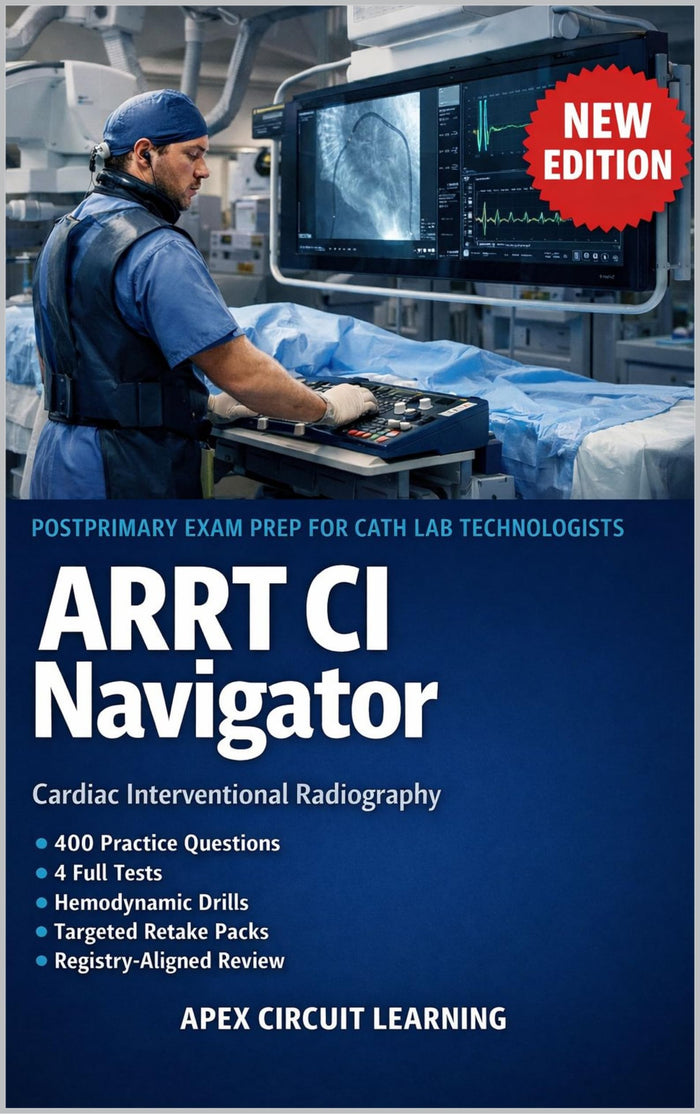 ARRT CARDIAC-INTERVENTIONAL NAVIGATOR: ARRT CI Advanced Registry Exam Prep with Cath Lab Case Scenarios, Hemodynamic Drills &